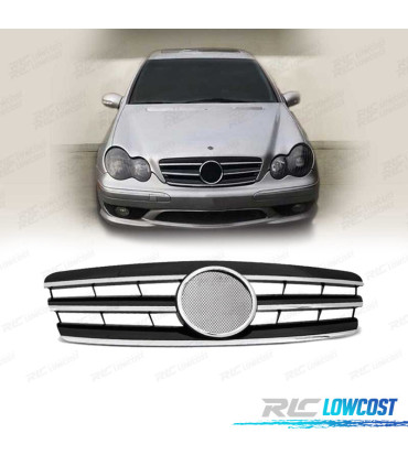 CALANDRE MERCEDES C W203 00-07 SPORTLOOK CHROMÉ NOIR