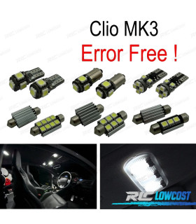 KIT 15 AMPOULES LED INTÉRIEUR POUR RENAULT CLIO III MK3 GRAND TOUR 06-12