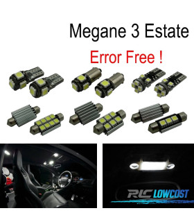 KIT 15 AMPOULES LED INTÉRIEUR POUR RENAULT MEGANE III 3 MK3 GRANDTOUR 09-15