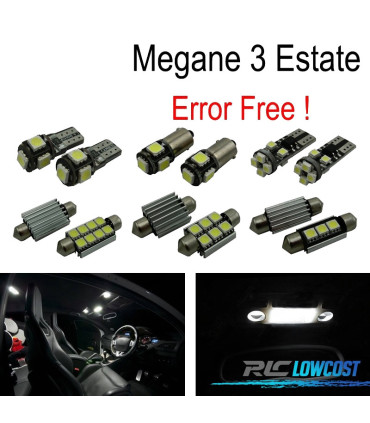 KIT 15 AMPOULES LED INTÉRIEUR POUR RENAULT MEGANE III 3 MK3 GRANDTOUR 09-15