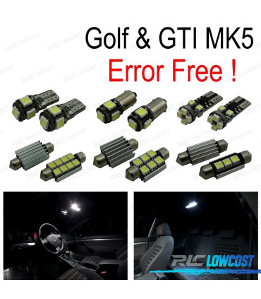 KIT 13 AMPOULES LED INTÉRIEUR POUR VOLKSWAGEN VW GTI GOLF 5 MK5 MKV 06-09