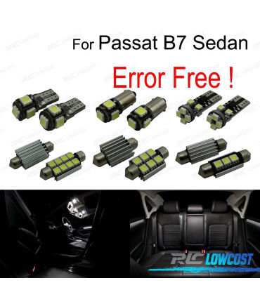 KIT 14 AMPOULES LED INTÉRIEUR POUR VOLKSWAGEN VW PASSAT B7 BERLINE UNIQUEMENT 12-15