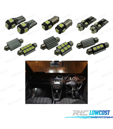 KIT 16 AMPOULES LED INTÉRIEUR POUR VOLKSWAGEN VW GOLF 5 GTI 06-09