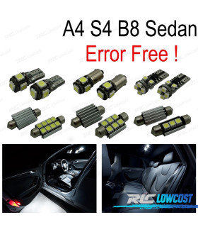 KIT 15 AMPOULES LED INTÉRIEUR AUDI A4 S4 B8 SALOON BERLINE 09-15
