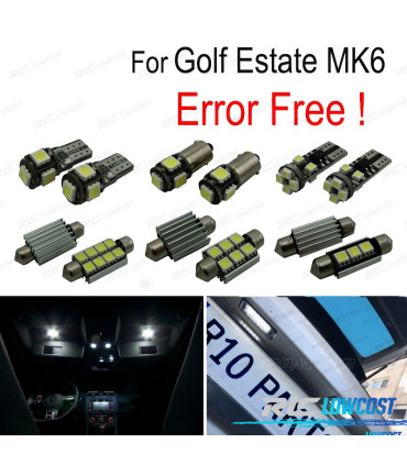 KIT 14 AMPOULES LED INTÉRIEUR POUR VOLKSWAGEN VW GOLF FINCA 6 GOLF CAR VI MK6 10-13
