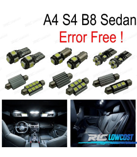 KIT 17 AMPOULES LED INTÉRIEUR POUR AUDI A4 S4 RS4 B8 QUATTRO BERLINE