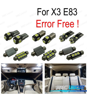KIT 16 AMPOULES LED INTÉRIEUR POUR BMW X3 E83 04-10