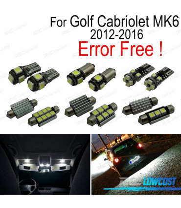 KIT 11 AMPOULES LED INTÉRIEUR POUR VOLKSWAGEN VW GOLF CABRIO CABRIOLET MK6 12-16