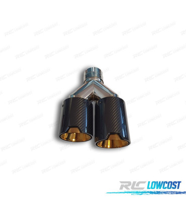 EMBOUT D'ÉCHAPPEMENT GAUCHE BMW LOOK M PERFORMANCE DORÉ CARBONE