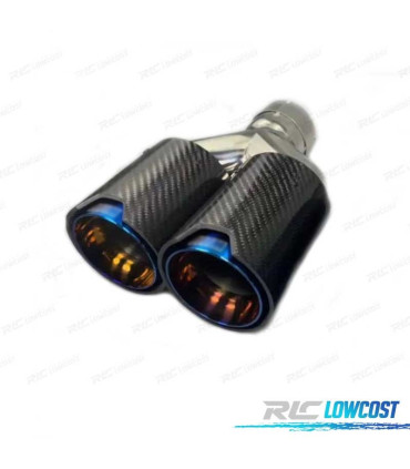 EMBOUT D'ÉCHAPPEMENT GAUCHE BMW LOOK M PERFORMANCE BLEUE CARBONE