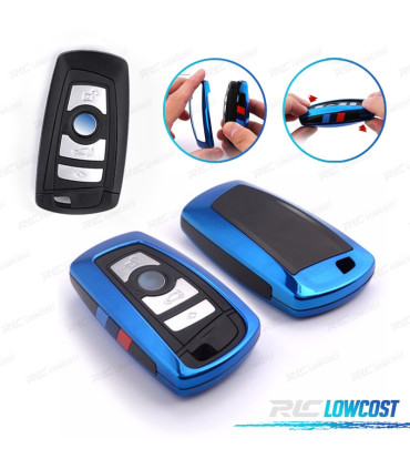 COQUE DE CLÉ BMW CARRÉ BLEU