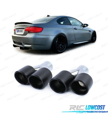 EMBOUT D´ÉCHAPPEMENT DOUBLE SORTIE 2x 89MM ACIER INOXYDABLE NOIR MAT