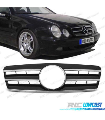 CALANDRE MERCEDES CLK W208 COUPÉ CABRIO 96-02 NOIR CHROMÉ