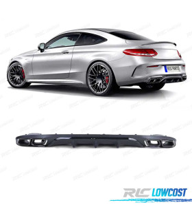 DIFFUSEUR MERCEDES C238 17-19 AMG LOOK E63 NOIR + SORTIES D'ÉCHAPPEMENT NOIR BRILLANT