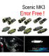 KIT 17 AMPOULES LED INTÉRIEUR POUR RENAULT SCENIC III 3 MK3 2009-2016