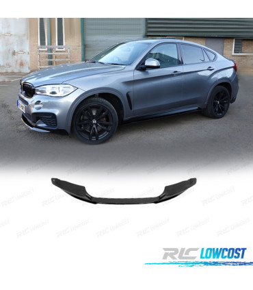 SPOILER LAME FRONTAL POUR BMW X6 F16 M 15- LOOK M NOIR BRILLANT