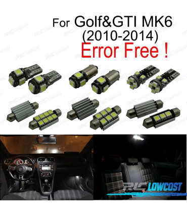 KIT 14 AMPOULES LED INTÉRIEUR POUR VOLKSWAGEN VW GOLF 6 MK6 MK VI GTI 10-14