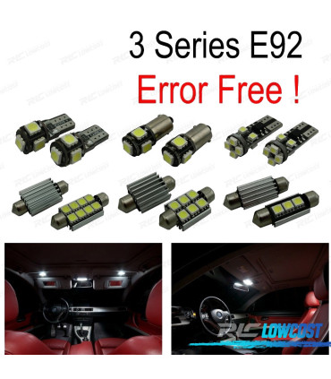 KIT 19 AMPOULES LED INTÉRIEUR POUR BMW SÉRIE 3 E92 COUPÉ 325XI 335XI M GTS 330I XDRIVE 330D 06-13