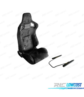 KIT SIÈGE SEMI BAQUET LOOK RS EN ALCANTARA NOIR