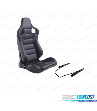 KIT SIÈGE SEMI BAQUET TYPE RS CUIR NOIR