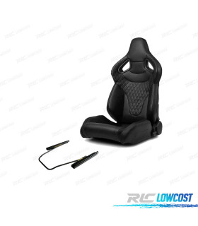KIT SIÈGE BAQUET SPORT UNIVERSEL CUIR NOIR STYLE SPORTSTER CUIR SYNTHETIQUE
