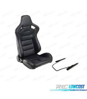KIT BANC SEMI BAQUET TYPE RS EN CUIR NOIR