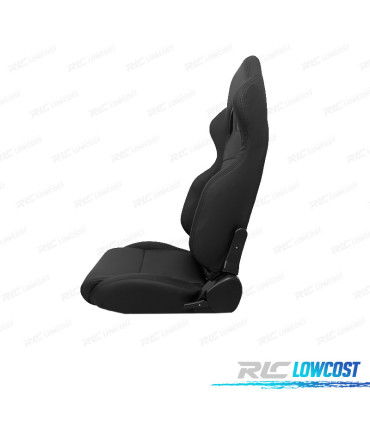 SIÈGE SPORT SEMI-BAQUET UNIVERSEL STYLE SPARCO CUIR NOIR