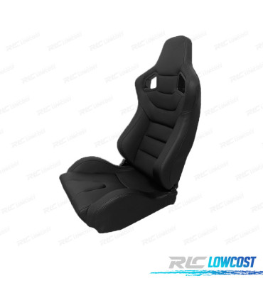 SIÈGE SEMI BAQUET TYPE RS EN CUIR NOIR