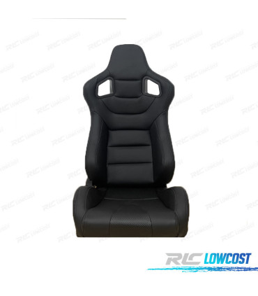 SIÈGE SEMI BAQUET TYPE RS EN CUIR NOIR CUIR SYNTHETIQUE