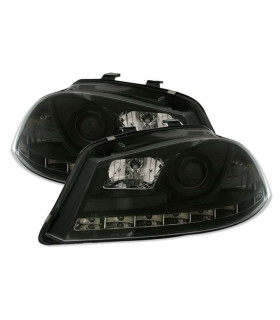PHARES POUR SEAT IBIZA CORDOBA 6L 02-08 DRL NOIR