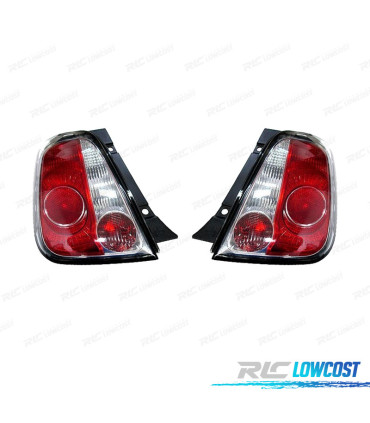 FEUX ARRIÈRE POUR FIAT 500 07-14 CONTOUR NOIR