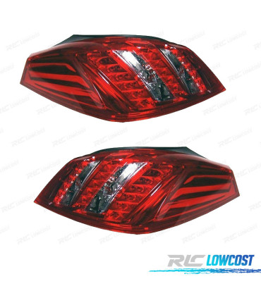 FEUX ARRIÈRE POUR PEUGEOT 508 11-14 BERLINE LED BLANC ROUGE