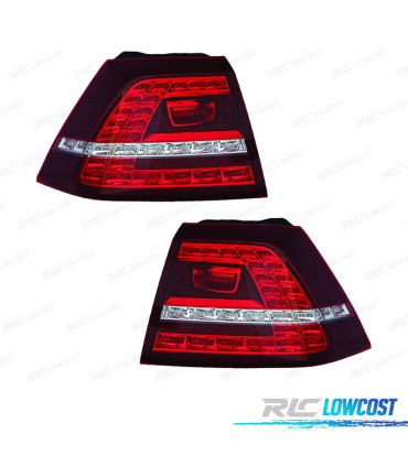 FEUX ARRIÈRE POUR VOLKSWAGEN VW GOLF VII GTI GTD 12-17 LED BLANC ROUGE
