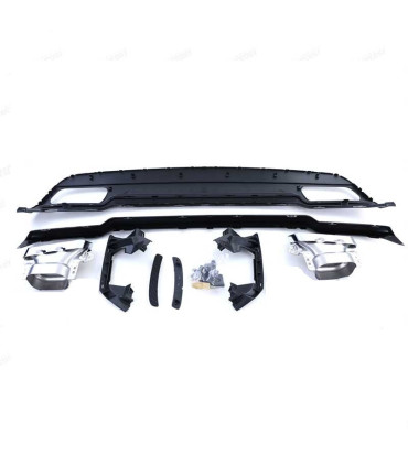 DIFFUSEUR MERCEDES CLASSE A W176 LOOK AMG A45 NOIR BRILLANT + EMBOUTS D'ÉCHAPPEMENT CHROMÉS