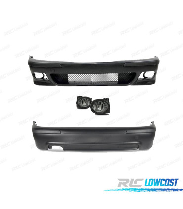 KIT CARROSSERIE BMW E39 LOOK M5 PARE CHOCS AVANT + ARRIÈRE + PHARES ANTI-BROUILLARD