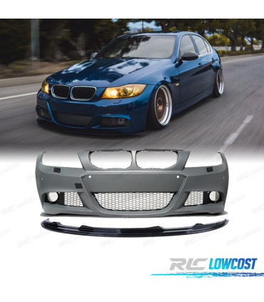 PARE-CHOCS BMW E90 E91 LCI 08-12 LOOK M PDC SRA + SPOILER FRONTAL