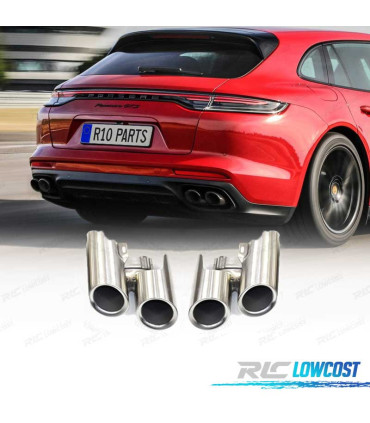 EMBOUTS D'ÉCHAPPEMENTS PORSCHE PANAMERA 17- LOOK GTS SILVER MATE