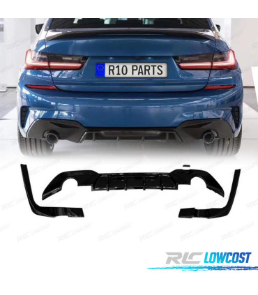 DIFUSEUR BMW G20 G21 19-22 LOOK MP COMPETITION + SPLITTER NOIR BRILLANT