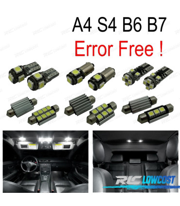 KIT 18 AMPOULES LED INTÉRIEUR POUR AUDI A4 S4 B6 B7 02-08