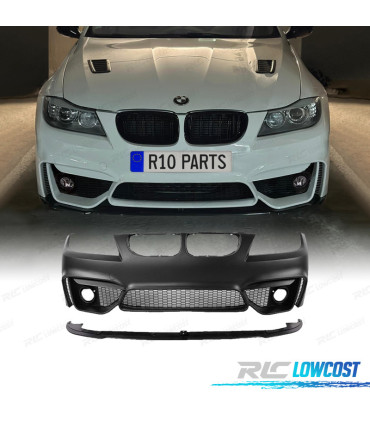 PARE CHOCS FRONTAL BMW E90 E91 LCI 08-12 LOOK M4 GRILLES ANTIBROUILLARD + SPOILER LIP
