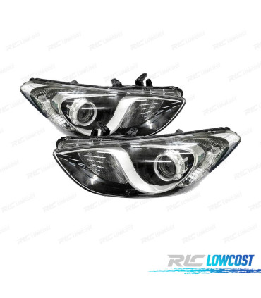 PHARES POUR HYUNDAI I30 12- INTERIEUR CHROMÉ NOIR