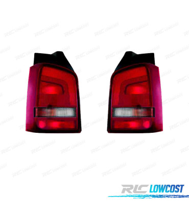FEUX ARRIÈRE POUR VOLKSWAGEN VW TRANSPORTER T5 1P 10- FUMÉ ROUGE