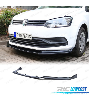 SPOILER LAME AVANT VOLKSWAGEN VW POLO 6C 14-17 NOIR BRILLANT