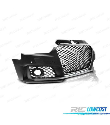 PARE CHOCS FRONTAL AUDI A3 8V 12-16 LOOK RS3 CHROMÉ BLACK PDC