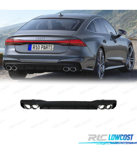DIFFUSEUR AUDI A7 S LINE 19- LOOK S7 + EMBOUTS D'ECHAPPEMENTS CHROME