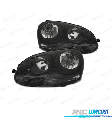 PHARES POUR VOLKSWAGEN VW GOLF V 03-08 FOND NOIR