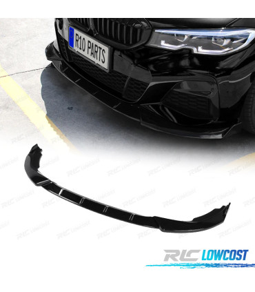 SPOILER LAME AVANT POUR BMW SÉRIE 3 G20 19- LOOK M PERFORMANCE II NOIR BRILLANT