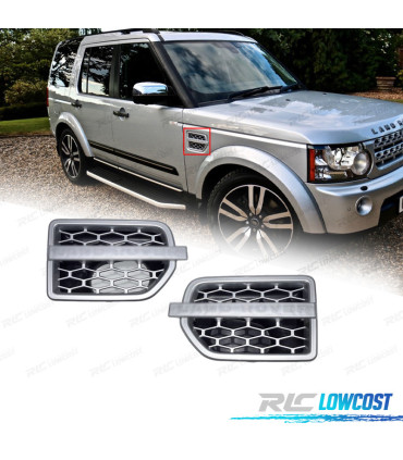ENTRÉES D'AIR LATÉRALES LAND ROVER DISCOVERY IV 09-16 ARGENT MATE