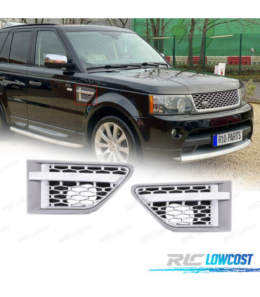 ENTRÉES D'AIR LATÉRALES RANGE ROVER SPORT 10-13 LOOK AUTOBIOGRAPHY GRIS ARGENT