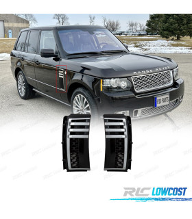 ENTRÉES D'AIR LATÉRALES RANGE ROVER VOGUE 05-12 LOOK AUTOBIOGRAPHY NOIR BRILLANT CHROME